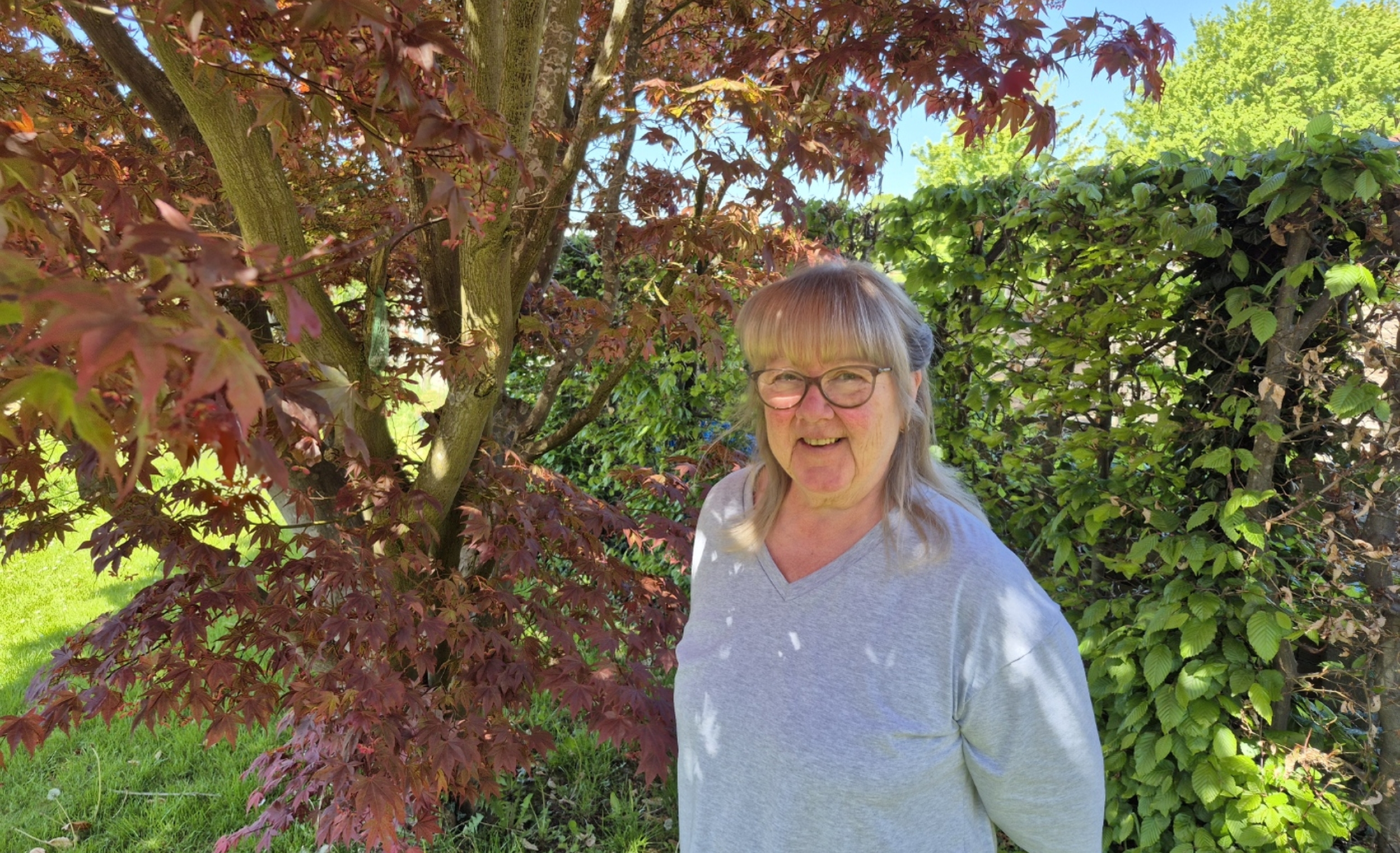Martine Guillaume in haar tuin