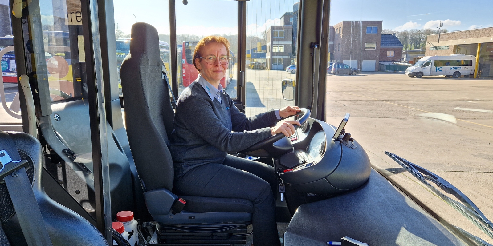 Marie-Ange Mafa in de opleidingsbus
