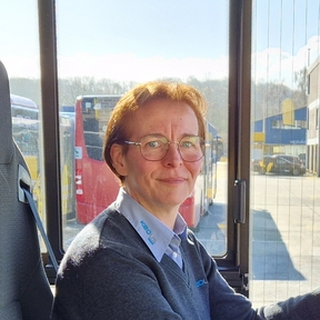 Marie-Ange Mafa in de opleidingsbus